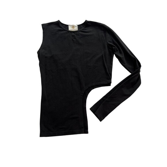 Jeu Illimite Avant Garde Cutout Top in Black - Picture 1 of 6